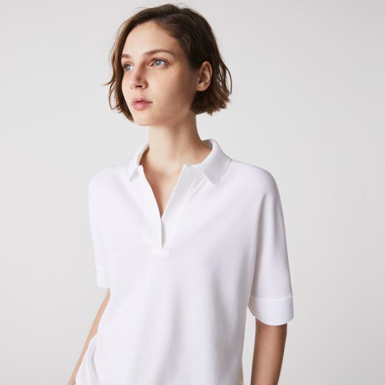 Lacoste Relaxed Piqué Polo Branco | Tjqpmn8F