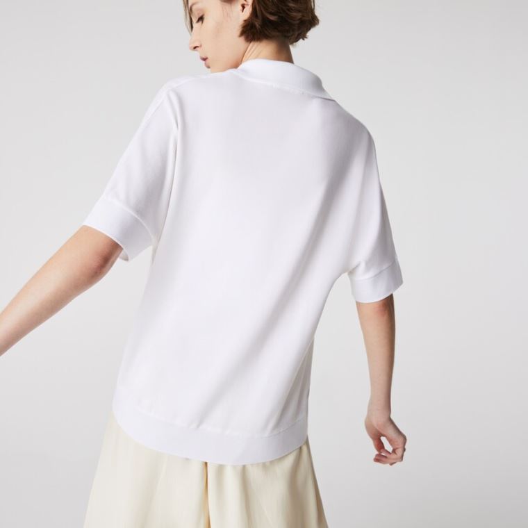 Lacoste Relaxed Piqué Polo Branco | Tjqpmn8F