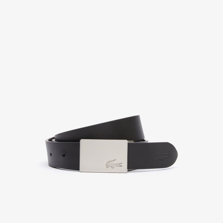 Lacoste Reversible Couro Belt And 2 Buckles Gift Set Pretas Prateadas | jJtoXQSK