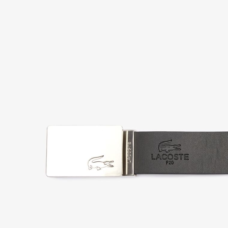 Lacoste Reversible Couro Belt And 2 Buckles Gift Set Pretas Prateadas | jJtoXQSK