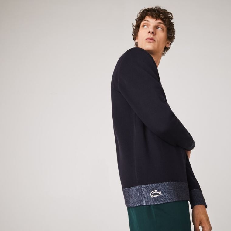 Lacoste Reversible Crew Neck Contrast Moletom Azul Marinho Azuis Azuis | giEj4VgM