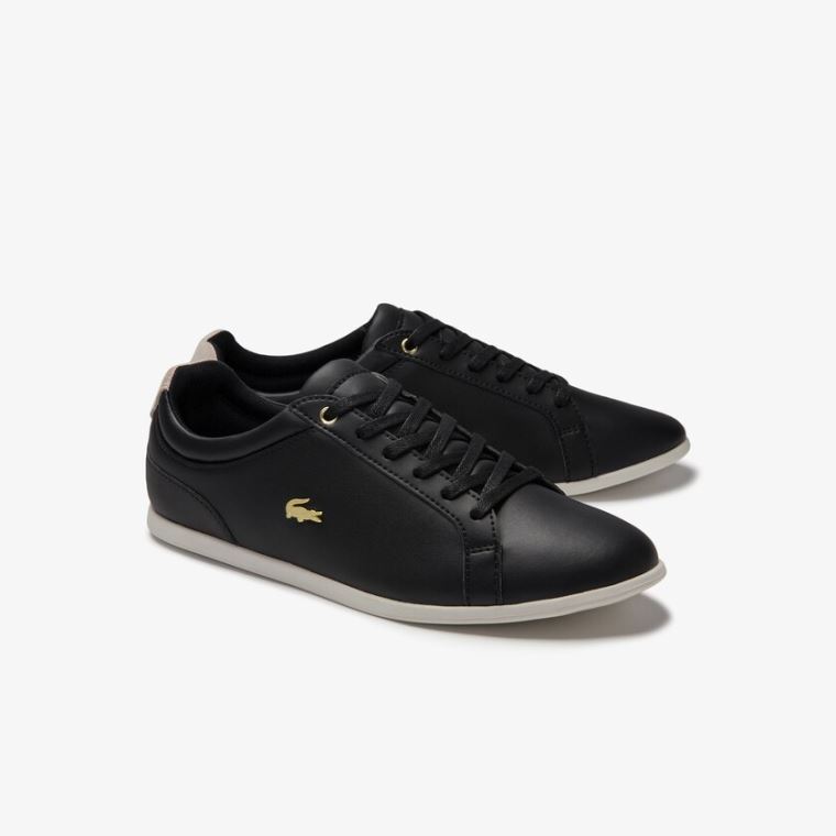 Lacoste Rey Renda Camurça Sneakers Pretas Cinzentas | uWPefuh5