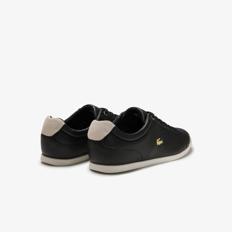 Lacoste Rey Renda Camurça Sneakers Pretas Cinzentas | uWPefuh5