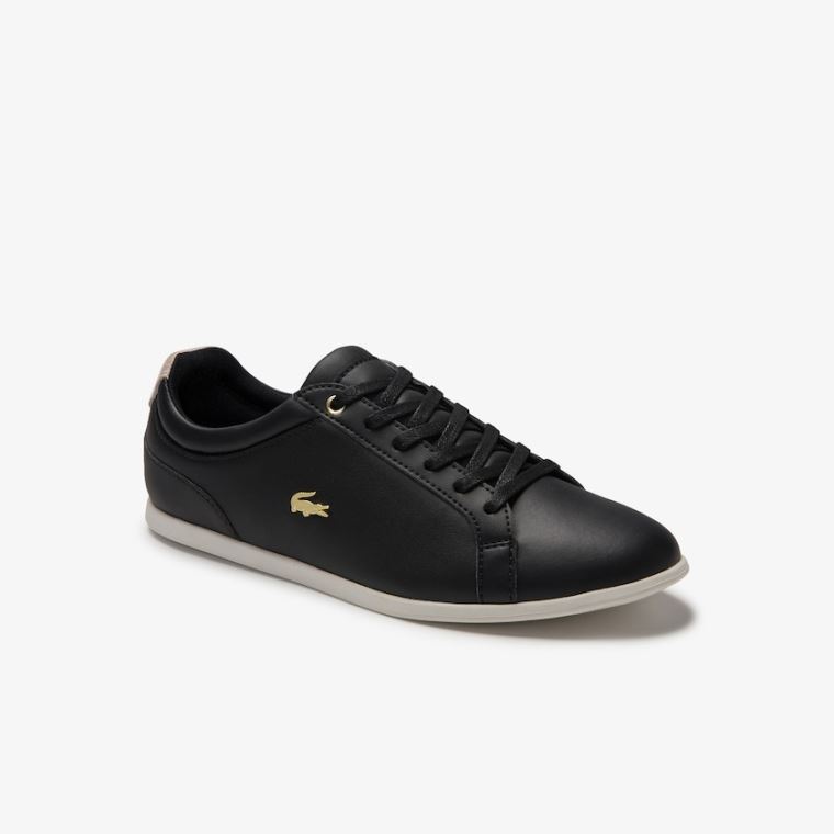 Lacoste Rey Renda Camurça Sneakers Pretas Cinzentas | uWPefuh5