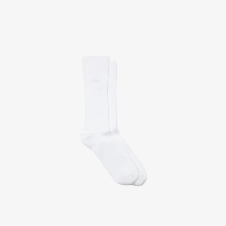 Lacoste Ribbed Algodão Blend Socks Branco | QQGNuU6H