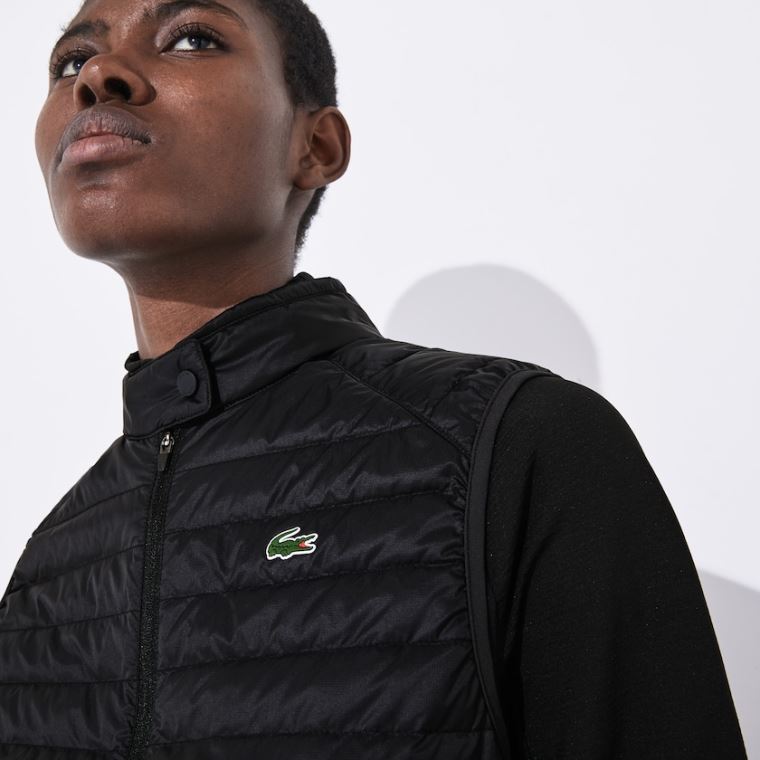 Lacoste SPORT Agua-Resistant Quilted Technical Golfe Vest Pretas | dQvbGbWy