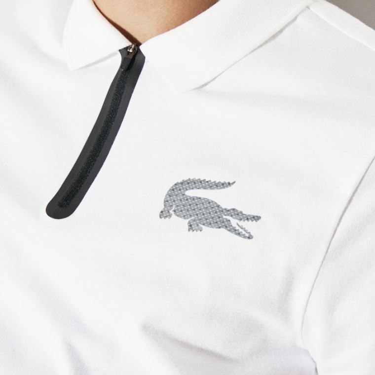 Lacoste SPORT Algodão Jersey Polo Branco Pretas | A9rZ8O5d