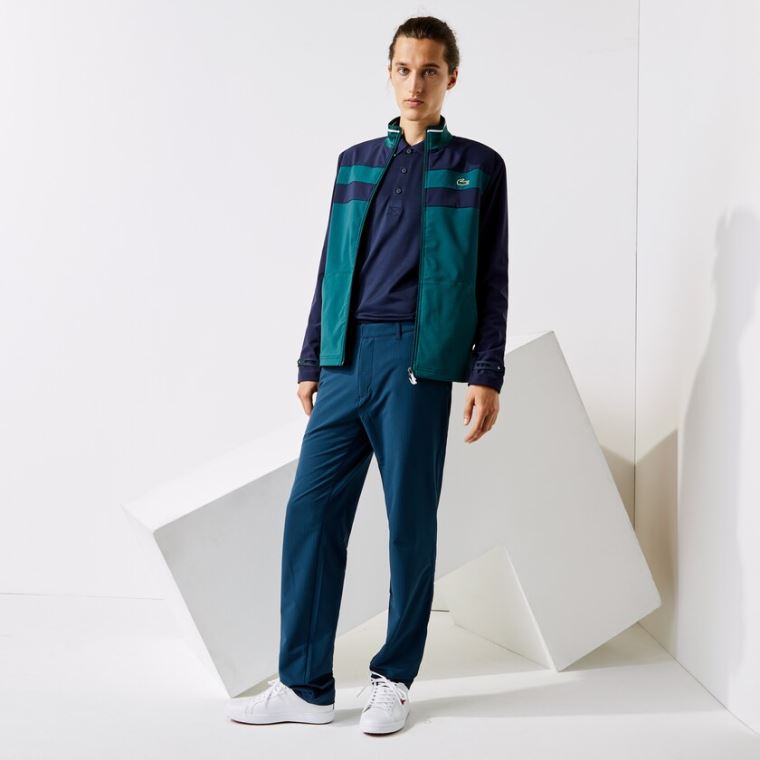 Lacoste SPORT Checkered Technical Golfe Pants Azul Marinho Azuis Verdes | 3nHXXcSg