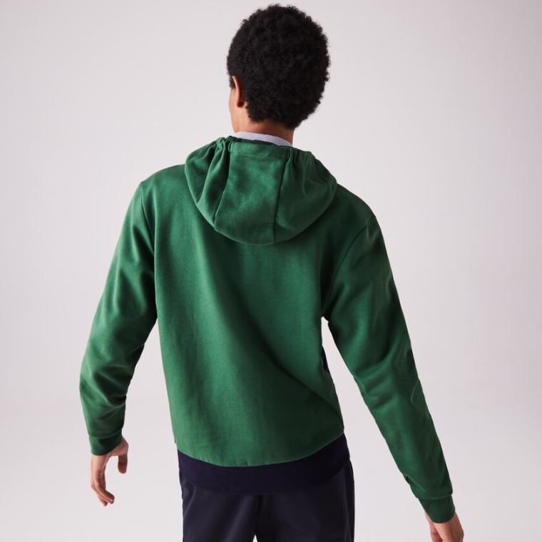 Lacoste SPORT Colourblock Fleece Zip Sweatshirt Verdes Azul Marinho Azuis Cinzentas Branco | snRdmuEv