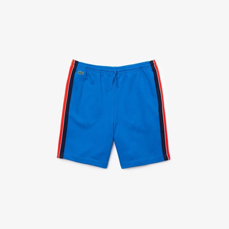 Lacoste SPORT Contrast Band Fleece Shorts Azuis Amarelas Vermelhas Azul Marinho Azuis Branco | Fy4uRdS1