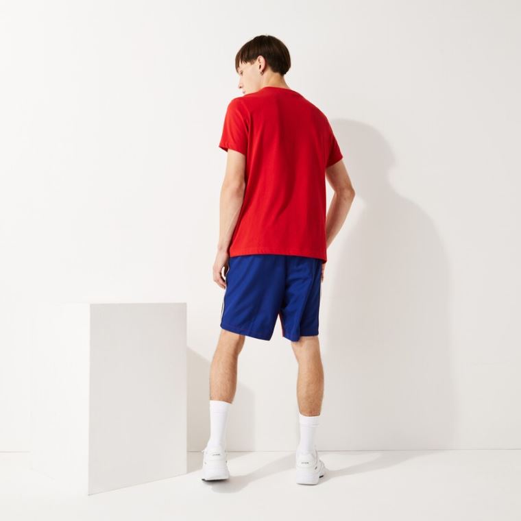 Lacoste SPORT Contrast Band Two-Tone Leves Shorts Vermelhas Azuis | I6SQlJoB