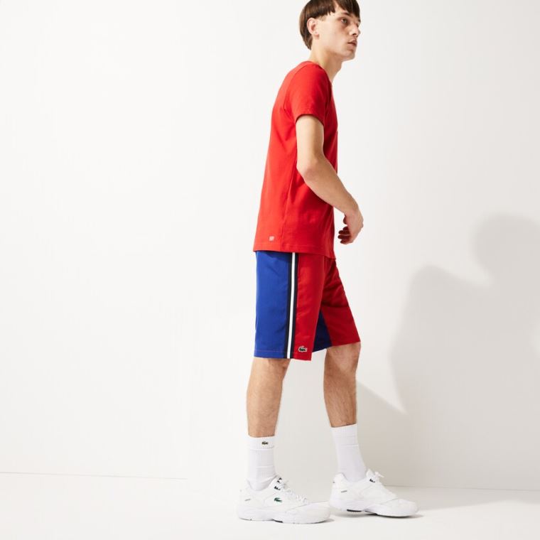 Lacoste SPORT Contrast Band Two-Tone Leves Shorts Vermelhas Azuis | I6SQlJoB