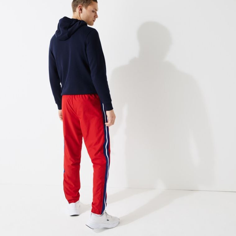 Lacoste SPORT Contrast Bands Leves Tracksuit Pants Vermelhas Azuis Branco | 7AARGcGd