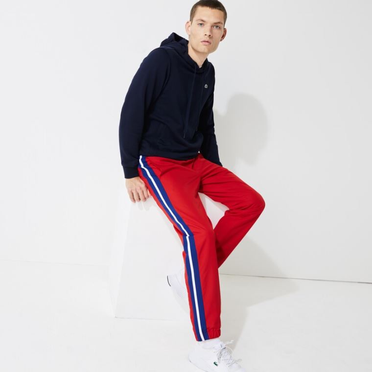 Lacoste SPORT Contrast Bands Leves Tracksuit Pants Vermelhas Azuis Branco | 7AARGcGd