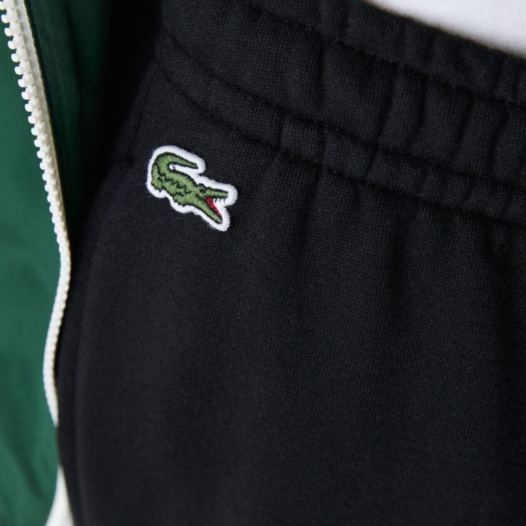 Lacoste SPORT Crocodile Print Fleece Jogging Pants Pretas | 7u2LDdTx