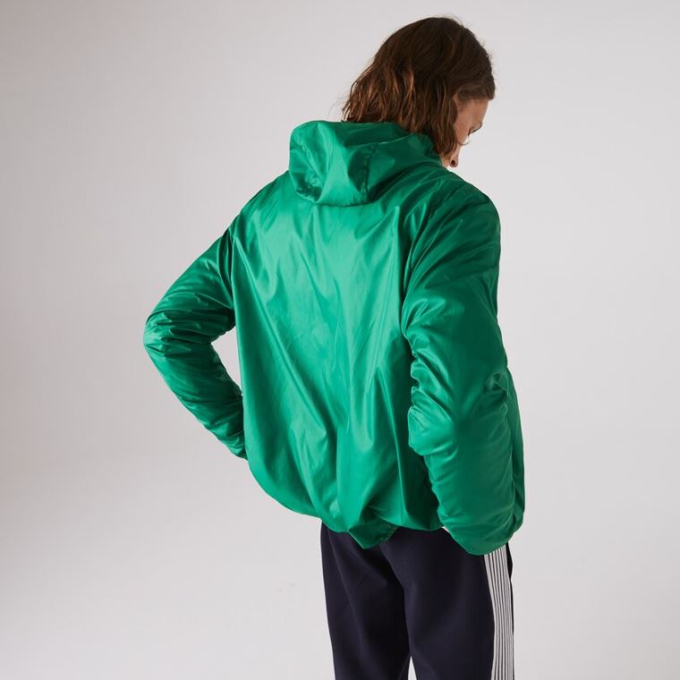 Lacoste SPORT Encapuzado Agua-Resistant Jacket Verdes | cIeBu084