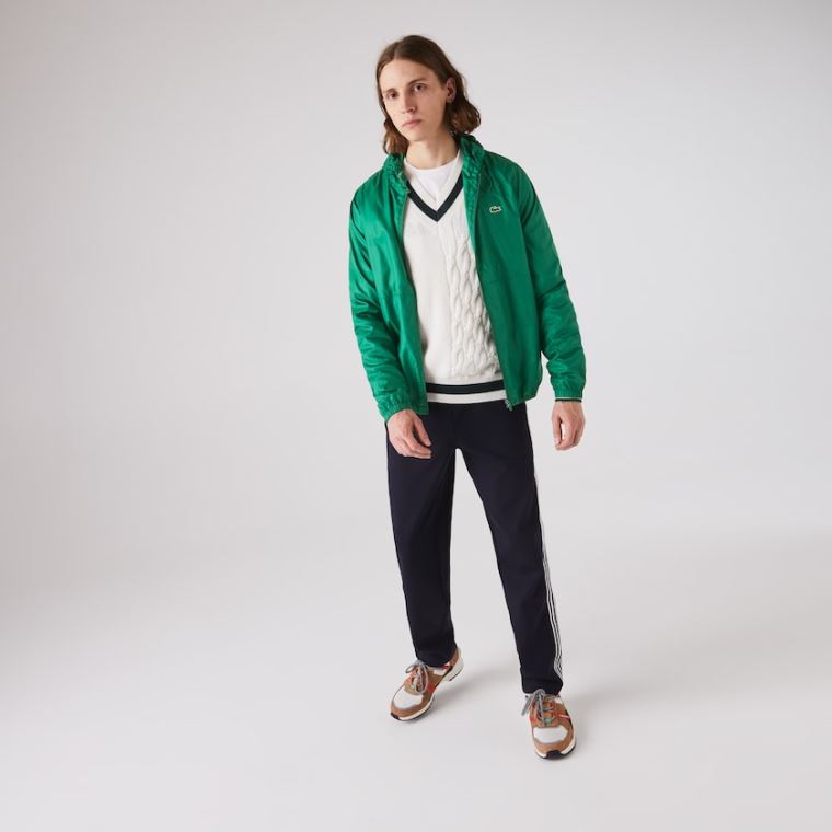 Lacoste SPORT Encapuzado Agua-Resistant Jacket Verdes | cIeBu084