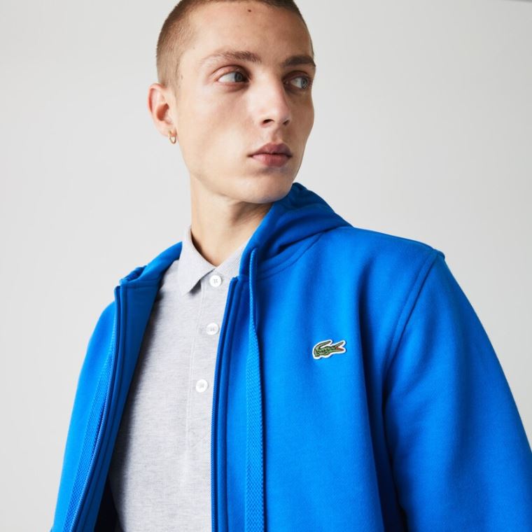 Lacoste SPORT Encapuzado Leves Bi-material Sweatshirt Azuis | 4XtzKCWp