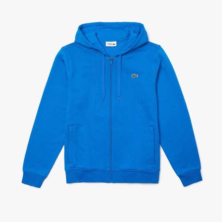 Lacoste SPORT Encapuzado Leves Bi-material Sweatshirt Azuis | 4XtzKCWp