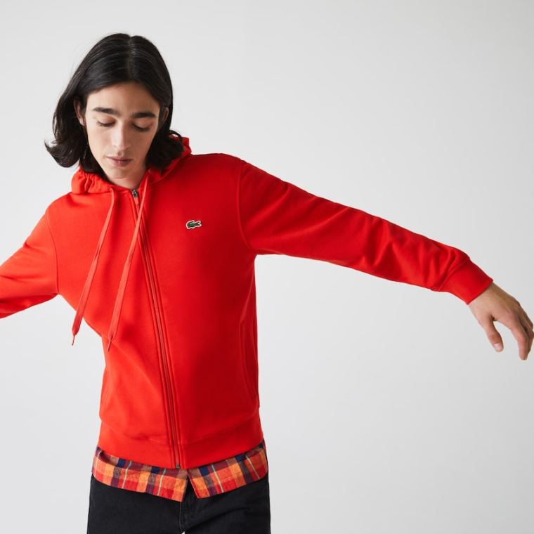 Lacoste SPORT Encapuzado Leves Bi-material Sweatshirt Vermelhas | D9jTECAD