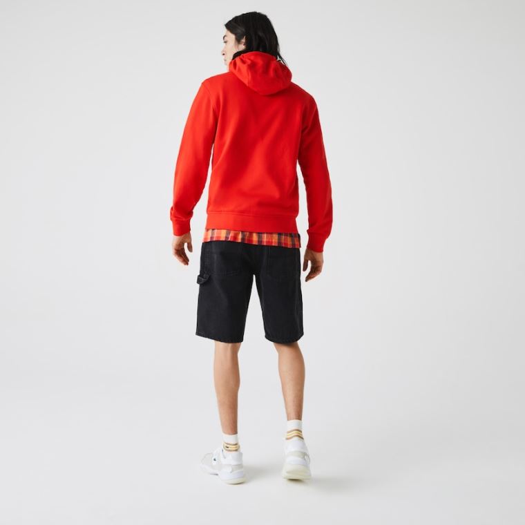 Lacoste SPORT Encapuzado Leves Bi-material Sweatshirt Vermelhas | D9jTECAD