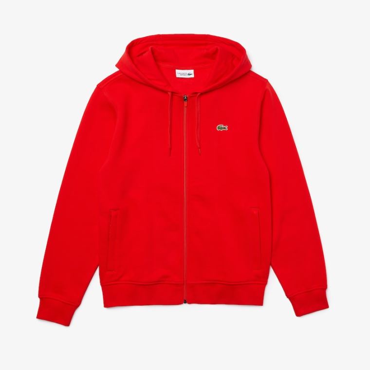 Lacoste SPORT Encapuzado Leves Bi-material Sweatshirt Vermelhas | D9jTECAD