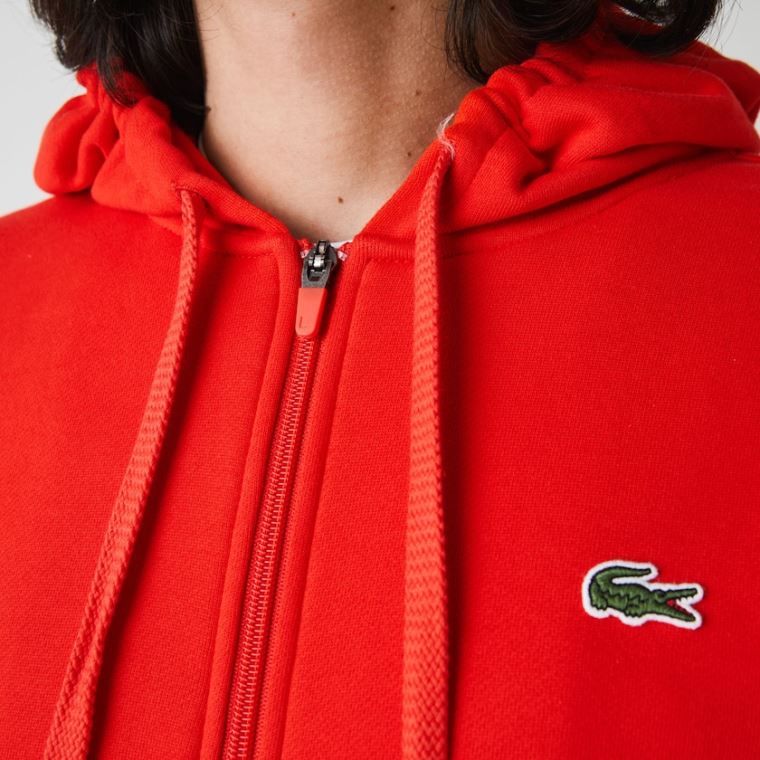 Lacoste SPORT Encapuzado Leves Bi-material Sweatshirt Vermelhas | D9jTECAD