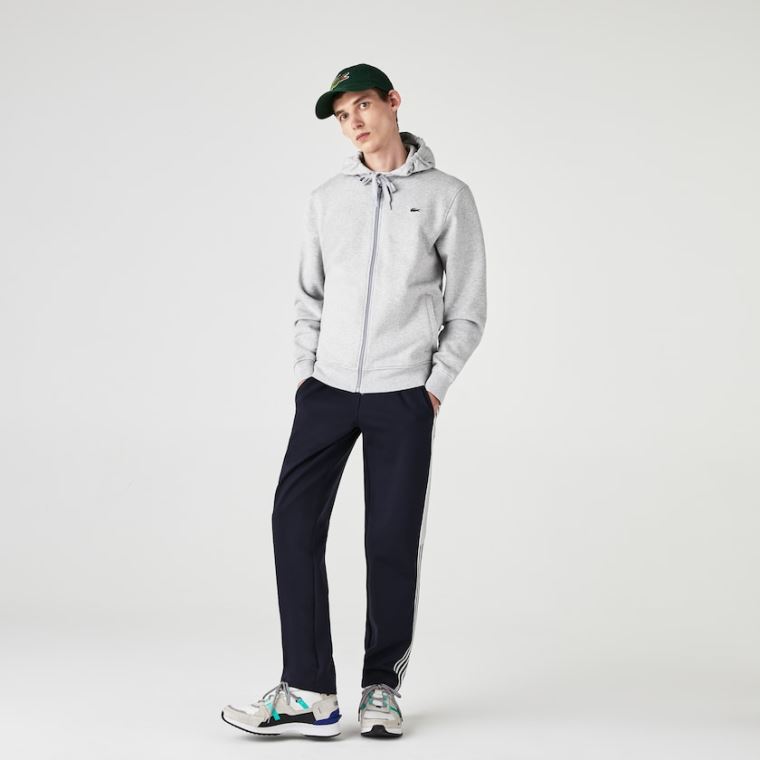 Lacoste SPORT Encapuzado Leves Bi-material Sweatshirt Cinzentas Luz Cinzentas | QjnMxUwQ