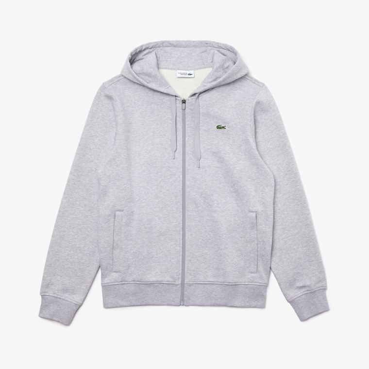 Lacoste SPORT Encapuzado Leves Bi-material Sweatshirt Cinzentas Luz Cinzentas | QjnMxUwQ