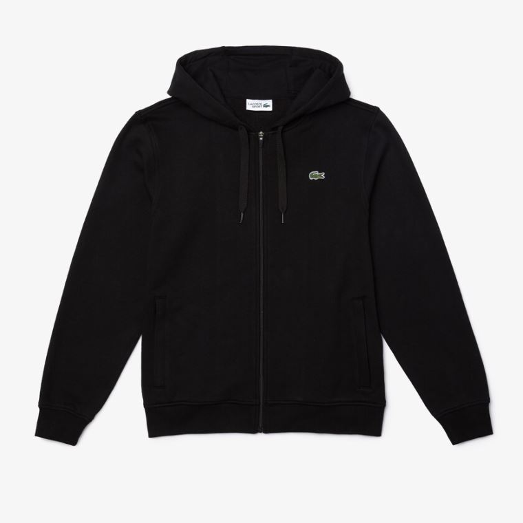 Lacoste SPORT Encapuzado Leves Bi-material Sweatshirt Pretas | qKjQXrAs