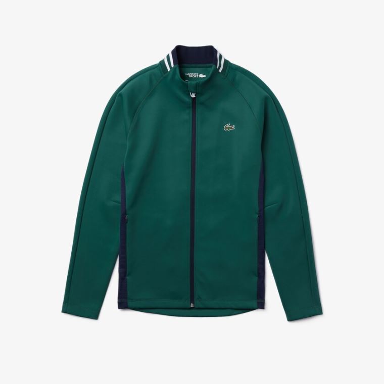 Lacoste SPORT Ergonomic Stretch Zip Golfe Sweatshirt Verdes Azul Marinho Azuis Branco | gLpqUaCH