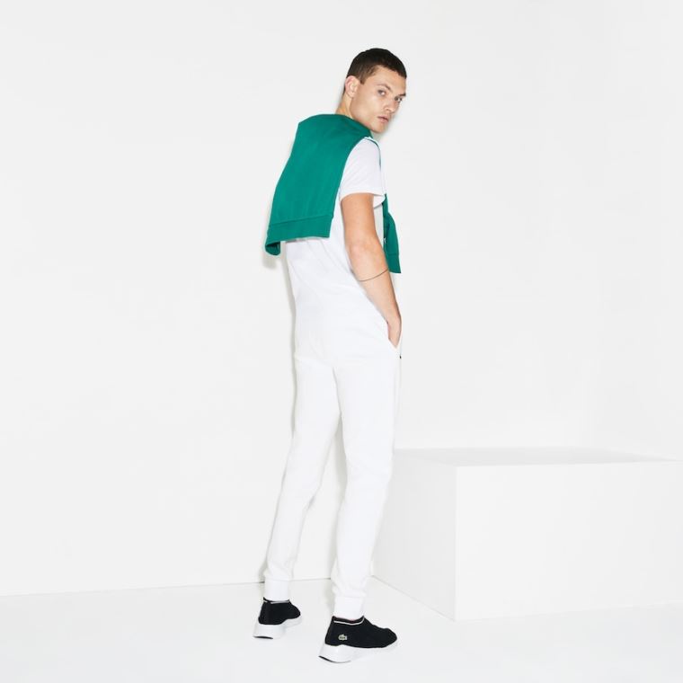 Lacoste SPORT Fleece Tenis Sweatpants Branco | eWcdxDJU