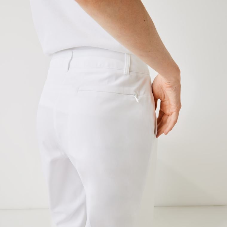 Lacoste SPORT Golfe Pleated Tech Gabardine Pants Branco | 3mXFs6d9