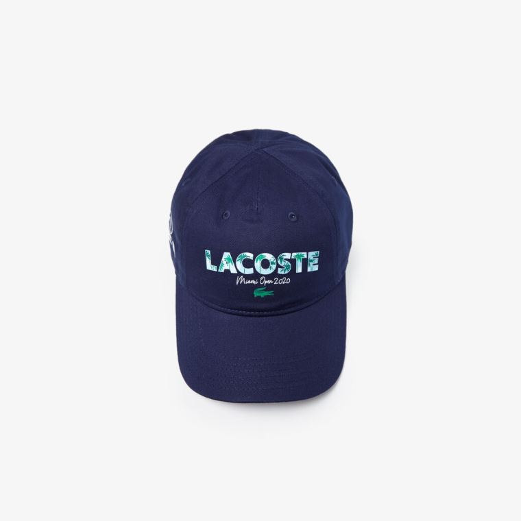 Lacoste SPORT Miami Open Print Algodão Cap Azul Marinho Azuis Branco | Ii9sk6HE