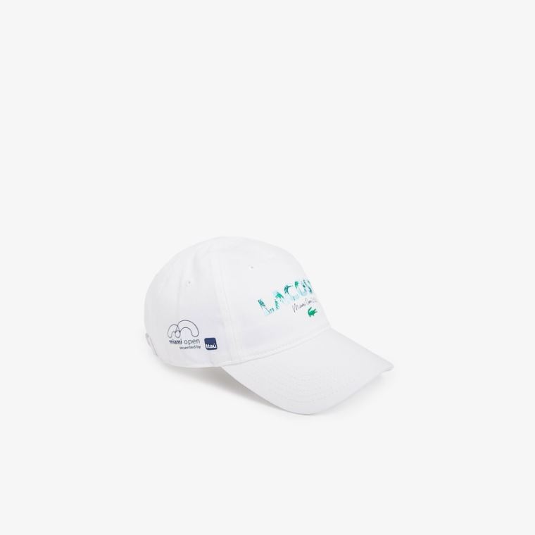 Lacoste SPORT Miami Open Print Algodão Cap Branco Azul Marinho Azuis | lORDRelA