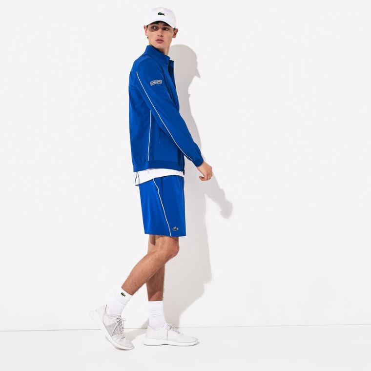 Lacoste SPORT Novak Djokovic Textured Zip Jacket Azuis Branco | SCG1OtZj