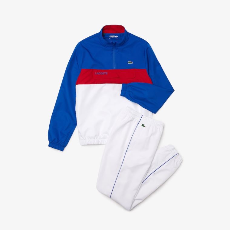 Lacoste SPORT Packable Tracksuit Azuis Branco Vermelhas | AZcirYDK