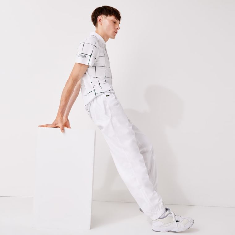 Lacoste SPORT Performance Side Zip Atletismo Pants Branco | h7eTWLsk