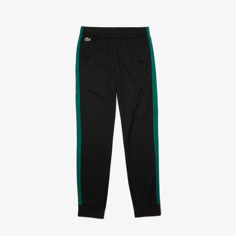 Lacoste SPORT Piqué Atletismo Pants Pretas Verdes Pretas | fJ3L7TQW