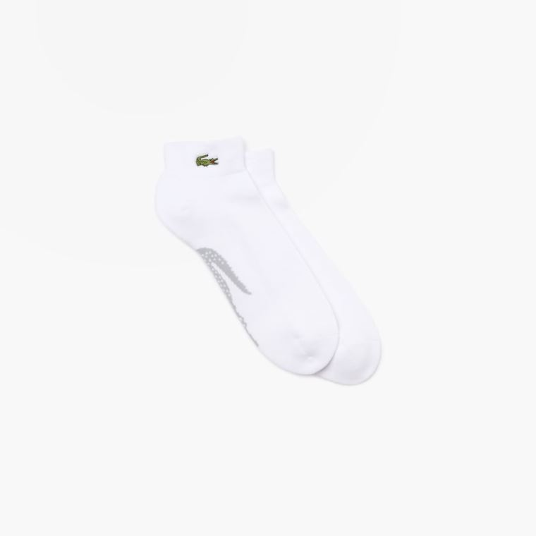 Lacoste SPORT Printed Crocodile Low-Cut Algodão Socks Branco Cinzentas | Z639oajp