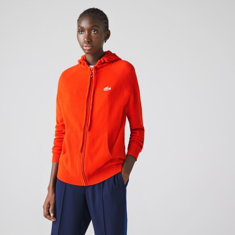 Lacoste SPORT Recycled Cashmere Zip Moletom Vermelhas | clq0zBxB