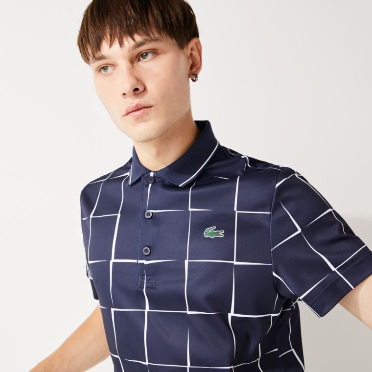 Lacoste SPORT Respirável Print Piqué Tenis Polo Shirt Bege Vermelhas | GvM5Qk3J