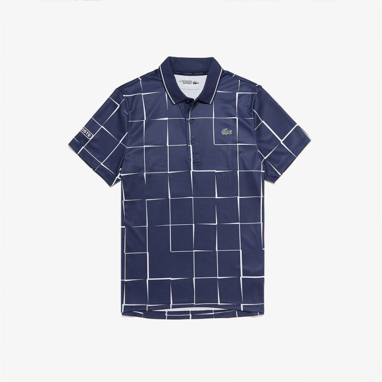 Lacoste SPORT Respirável Print Piqué Tenis Polo Shirt Bege Vermelhas | GvM5Qk3J