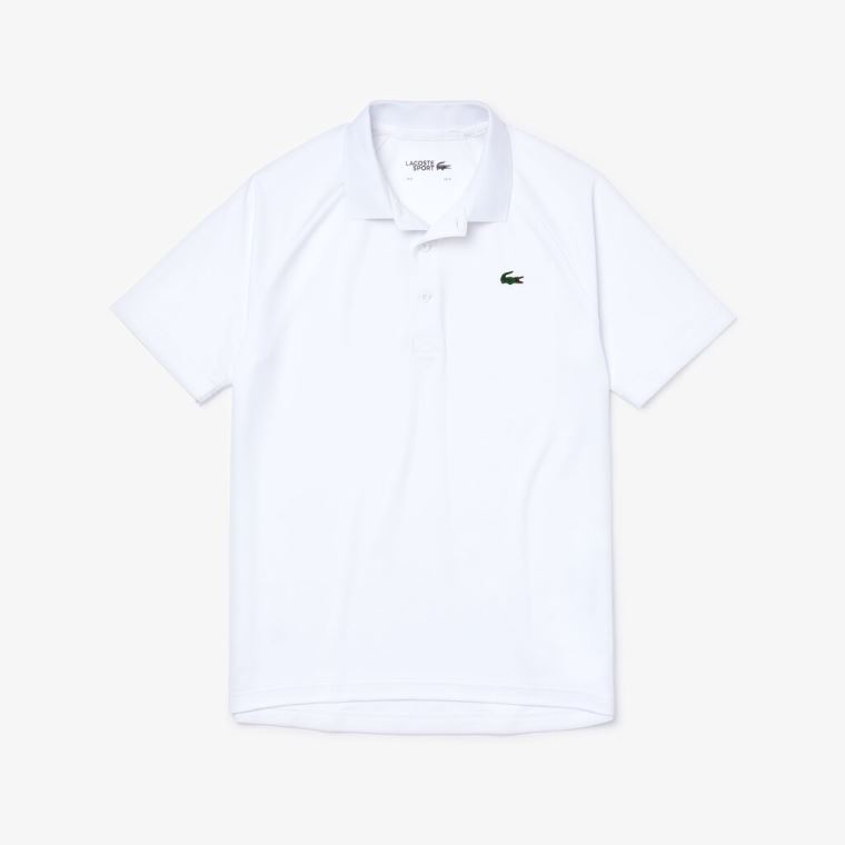 Lacoste SPORT Respirável Run-Resistant Interlock Polo Shirt Branco | bNaPDbrp