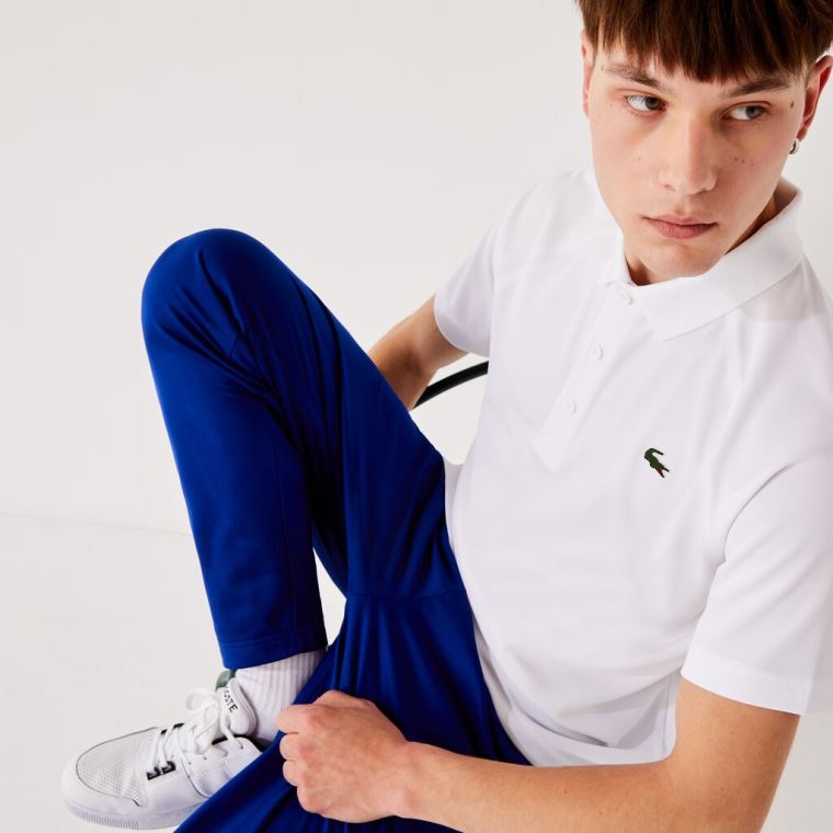 Lacoste SPORT Respirável Run-Resistant Interlock Polo Shirt Branco | bNaPDbrp