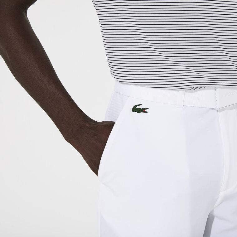 Lacoste SPORT Respirável Stretch Golfe Bermudas Branco | oD1dR93m