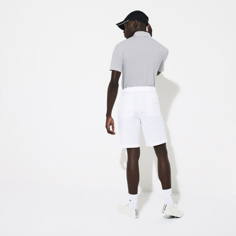 Lacoste SPORT Respirável Stretch Golfe Bermudas Branco | oD1dR93m