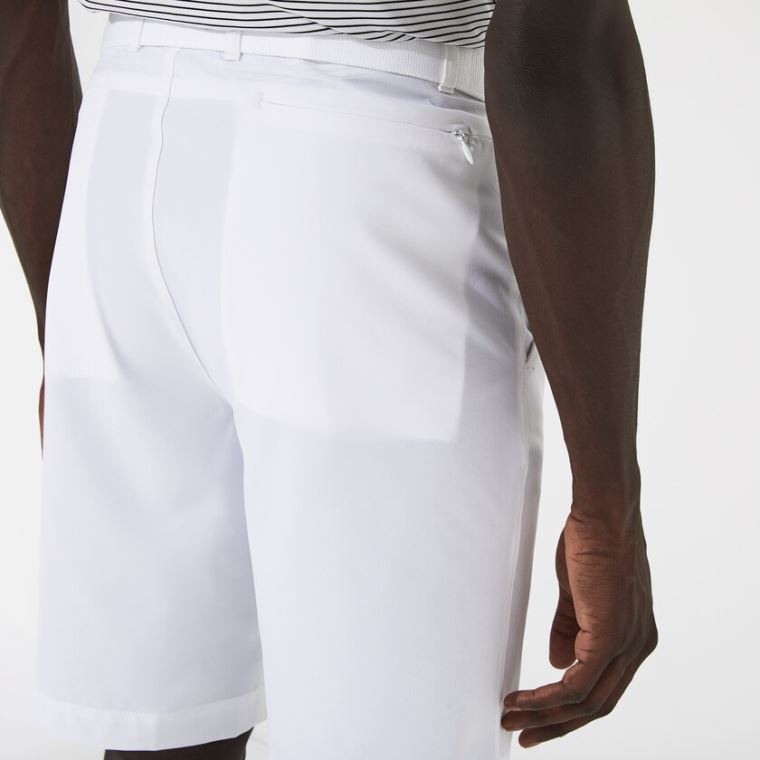 Lacoste SPORT Respirável Stretch Golfe Bermudas Branco | oD1dR93m