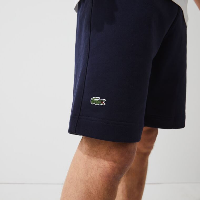 Lacoste SPORT Roland Garros Algodão Fleece Shorts Azul Marinho Azuis Verdes Branco | RSuHNmT4