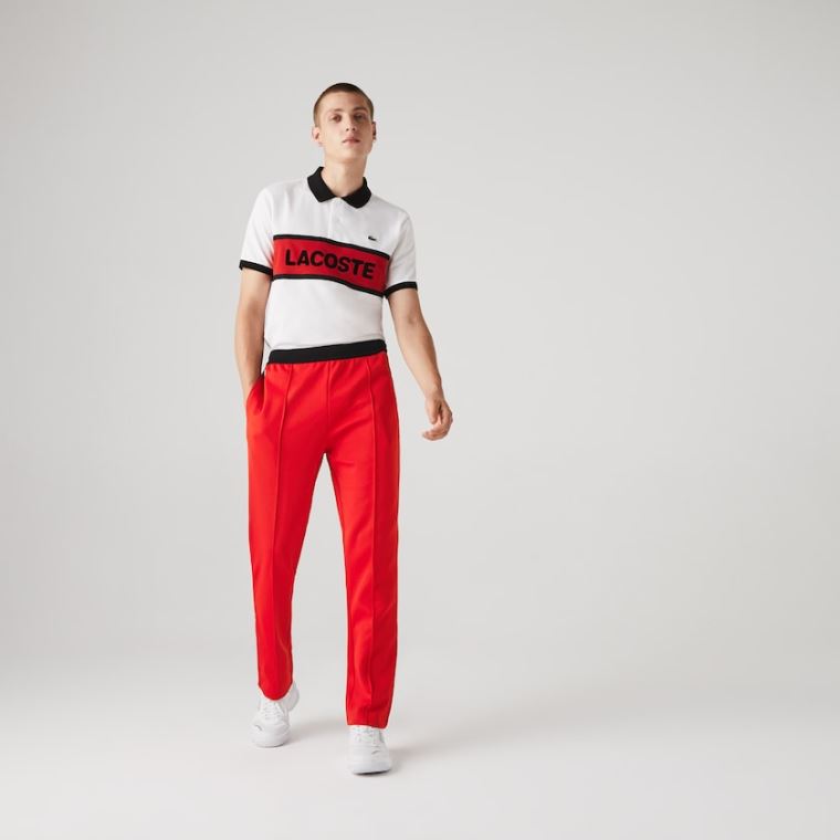 Lacoste SPORT Run-resistant Pleated Tracksuit Pants Vermelhas Pretas Branco | W8D215yw